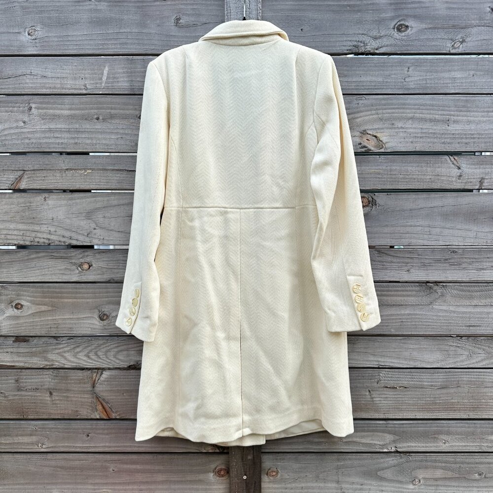 Vintage Old Navy Ivory Collared Textured Pea Coat - XL - Picture 6 of 10